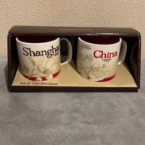 Starbucks Collector Series SHANGHAI & CHINA 3 oz Demitasse Espresso Mugs Set